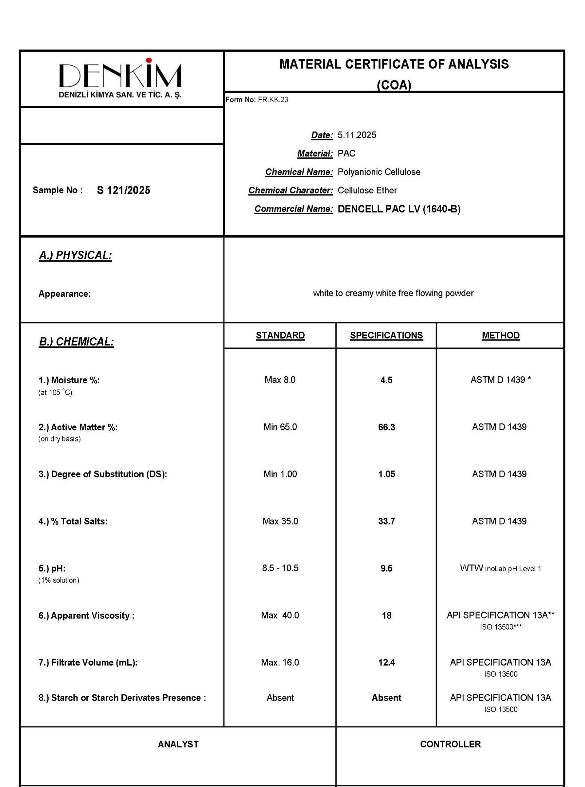 S 121-2025 DENCELL PAC LV (1640-B)